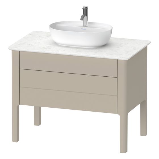 Duravit Luv Konsolenwaschtischunterbau bodenstehend 570x938x743mm ohne KSP Taupe SDM, Grifflos, 1 Auszug/Schubkasten