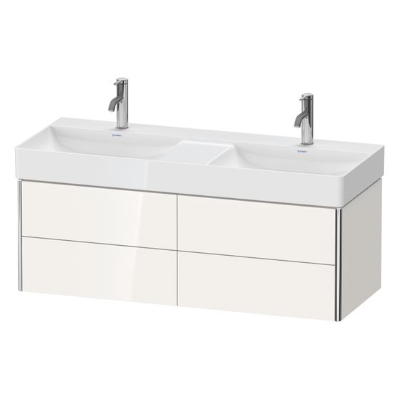 Duravit XSquare Waschtischunterbau wandh. 460x1184x397mm Weiß Hochglanz, Grifflos, 4 SK, Aus./Schürze, XS416402222