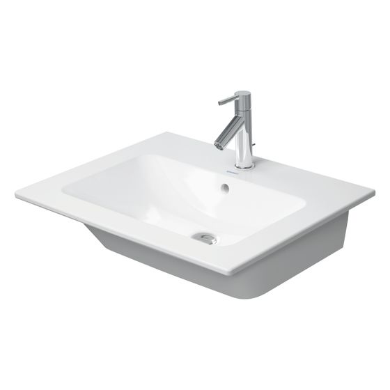 Duravit ME by Starck Waschtisch 490x630x180mm WonderGliss Weiß Hochglanz, Rechteckig, 1 Waschplatz/HL mittig, mit Überlauf