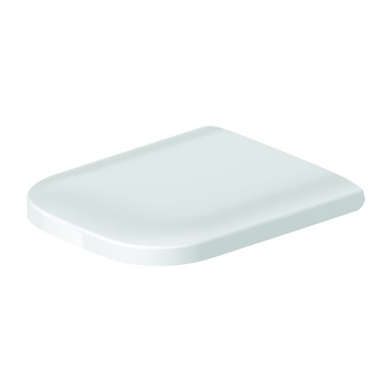 Duravit Happy D.2 WC-Sitz D-shaped, Weiß HG 359x43x430mm mit Absenkauto. Sitzgarnitur ab. Edelstahl-Scharniere, überlappend