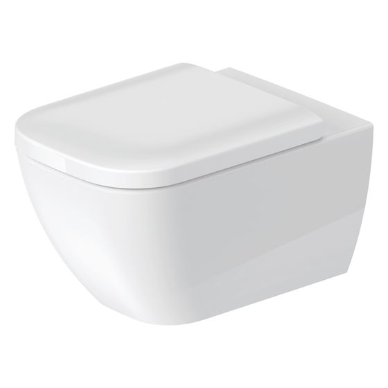Duravit Happy D.2 Wand-WC 540x365x335mm, Weiß Hochglanz, 4,5l, WonderGliss, Tiefspüler, rimless, waagerecht