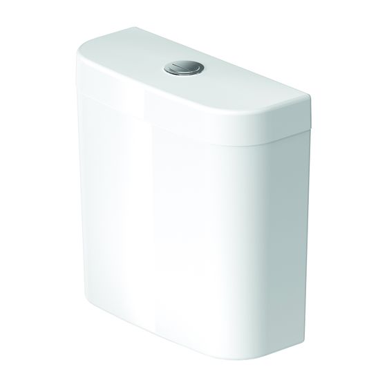 Duravit Happy D.2 Spülkasten aus Keramik 160x395x395mm, Weiß, WonderGliss, 6/3l, Dual Flush, Wasseranschluss unten/L 3/8