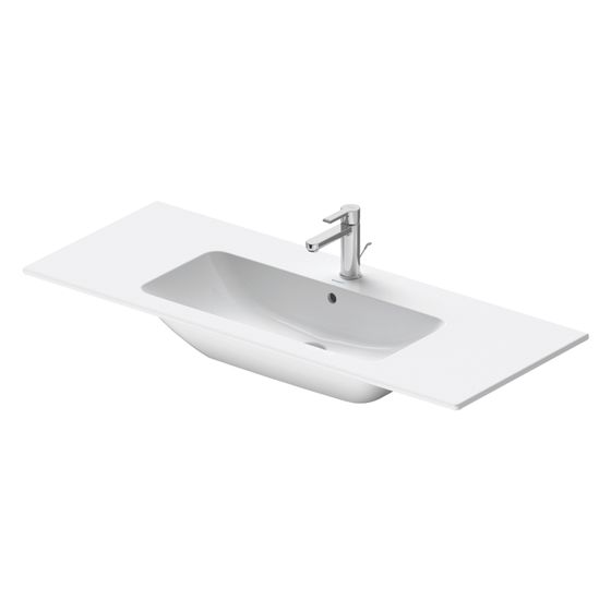 Duravit ME by Starck Waschtisch 490x1230x180mm WonderGliss Weiß SM, Rechteckig, 1 Waschplatz/HL mittig, mit Überlauf