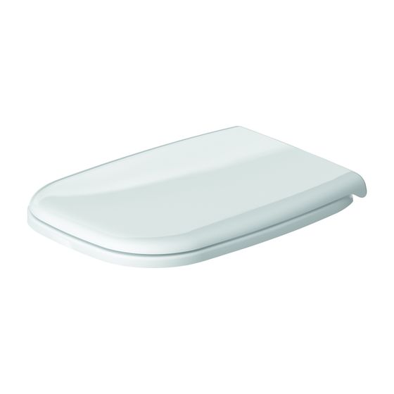 Duravit D-Code WC-Sitz Weiß Hochglanz 360x50x475mm, ohne Absenkautomatik, Edelstahl-Scharniere, Verlängert