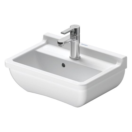 Duravit Starck 3 Handwaschbecken 320x450x155mm, Weiß Hochglanz, Rechteckig,1 Waschplatz/HL mittig, mit Überlauf