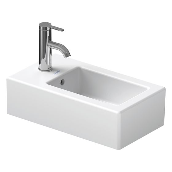 Duravit Vero Handwaschbecken 450x250x145mm, Weiß Hochglanz, WonderGliss, Rechteckig,1 Waschplatz/HL mittig, mit Überlauf