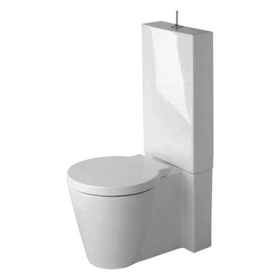 Duravit Starck 1 Stand WC für Kombination 640x415x385mm, Weiß Hochglanz, 4,5l, Tiefspüler, geschlossen, waager. ohne Spülkasten