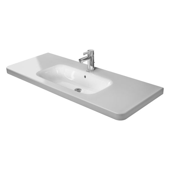 Duravit DuraStyle Waschtisch 480x1200x170mm, WonderGliss, Weiß Hochglanz, Rechteckig, 1 Waschplatz/HL mittig, mit Überlauf