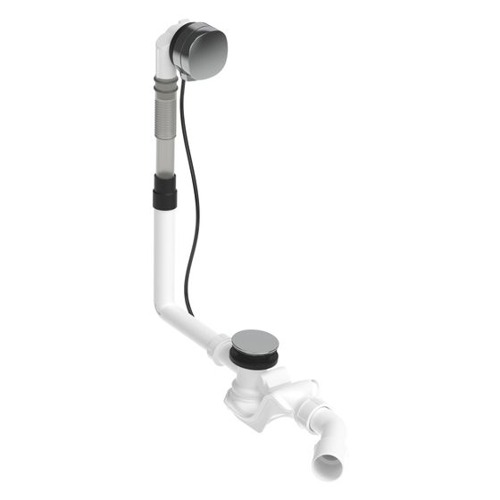 Duravit Ab- und Überlaufgarnitur mit Zulauf, Wanneneinlauf, Chrom glänzend, Quadroval, Bowdenzuglänge 530mm