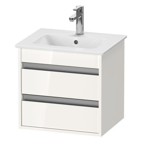 Duravit Ketho Waschtischunterbau wandh. 412x500x480mm Compact, Nusb.Matt, Griffleiste, 2 SK, Ausschnitt/Schürze
