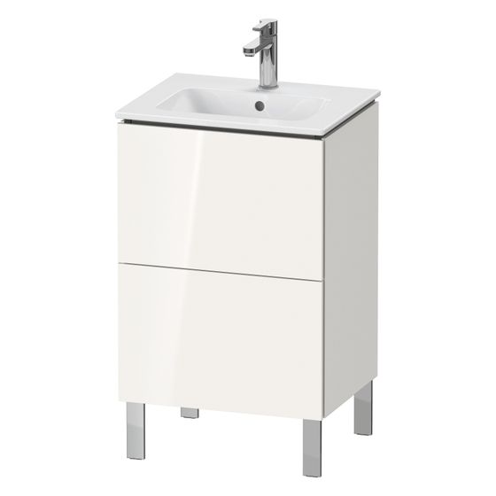 Duravit L-Cube Waschtischunterbau bodenst. 421x520x704mm Eiche Marmoriert Matt, Grifflos, 2 Auszüge, Aus./Schür.