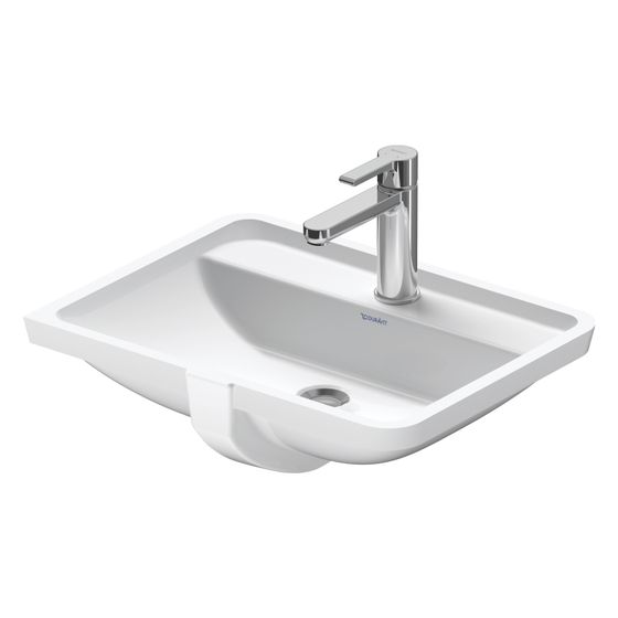 Duravit Starck 3 Einbauwaschtisch 400x525x190mm, Weiß Hochglanz, WonderGliss, mit HLB/Überlauf, 1 HL, Einbau von unten
