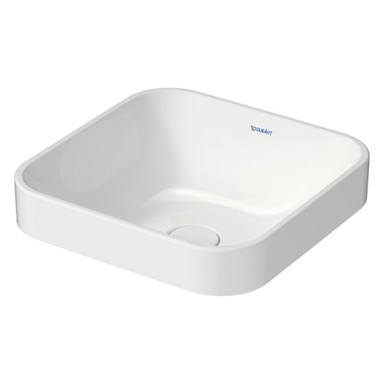 Duravit Happy D.2 Plus Aufsatzbecken 400mm, Weiß Hochglanz/Anthrazit Matt, WonderGliss, Quadratisch, ohne Überlauf/HLB