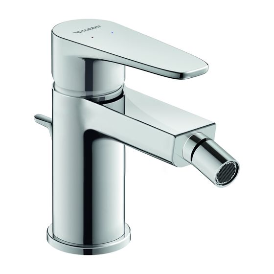 Duravit B.1 Einhebel-Bidetmischer, Chrom, 5l/min, mit Garnitur, Ausladung 127mm, Höhe 129mm, 3/8