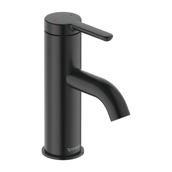 Duravit C.1 Einhebel-Waschtischmischer S, Mattschwarz, 5l/min, Hebelgriff, Ausladung 91mm, Höhe 155mm