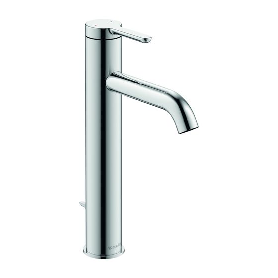 Duravit C.1 Einhebel-Waschtischmischer L, Chrom, 5l/min, Hebelgriff, mit Garnitur, Ausladung 136mm, Höhe 262mm