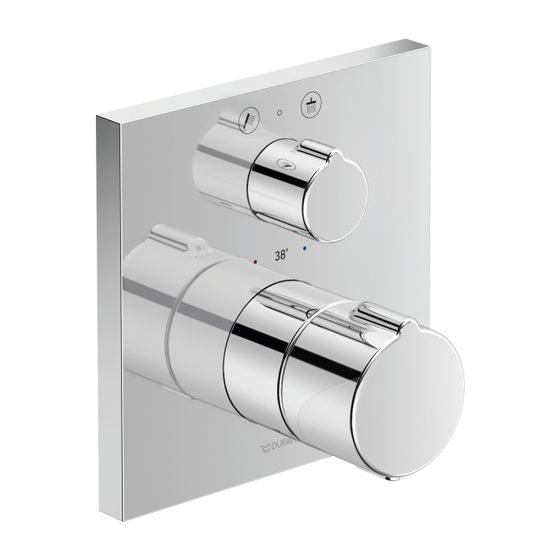 Duravit C.1 Brausethermostat Unterputz, Anzahl Verbraucher 2, Chrom Hochglanz, 20.5l/min, Rosette eckig, 150x150mm