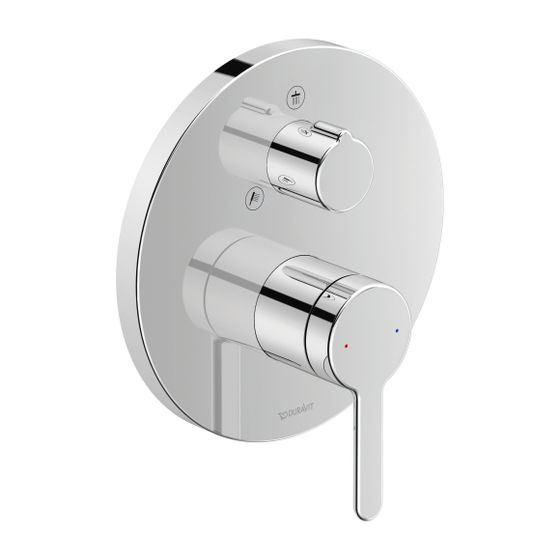 Duravit C.1 Einhebel-Brausemischer Unterputz, Anzahl Verbraucher 2, Chrom, Hand-/Kopfbrause, 22,5l/min, Rosette rund, d.170mm