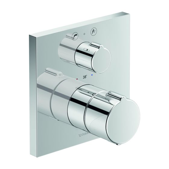 Duravit C.1 Wannenthermostat Unterputz, 2 Verbraucher, Chrom Hochglanz, 20,5l/min, Rosette eckig, 150x150mm