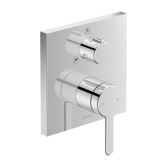 Duravit C.1 Einhebel-Wannenmischer Unterputz, 2 Verbraucher, Chrom, Wanneneinlauf Handbrause 22,5l/min, Rosette eckig, 150x150mm