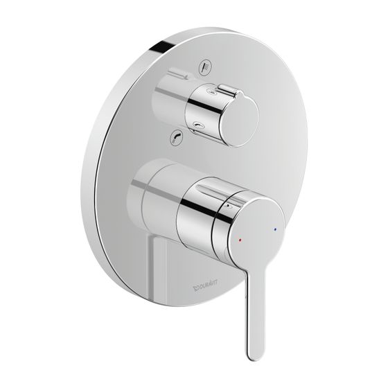 Duravit C.1 Einhebel-Wannenmischer Unterputz, 2 Verbraucher, Chrom, Sicherungsk. 22,5l/min, Rosette rund, d. 170mm
