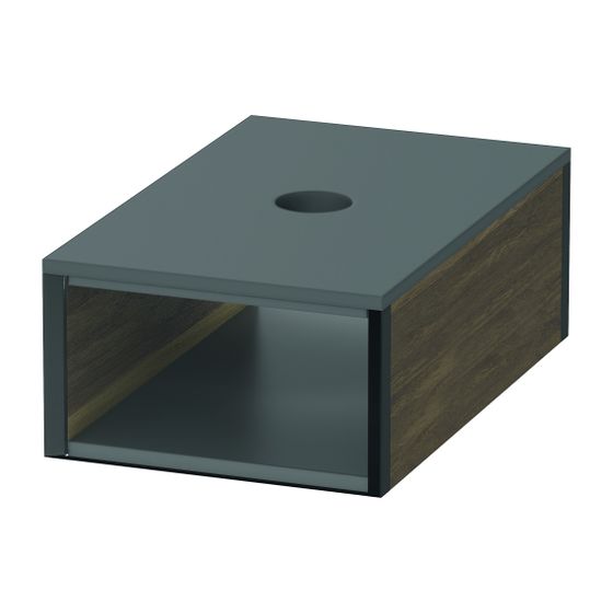 Duravit Box mit Deckel XSquare reduzierte Tiefe 55x100x160mm, Amerikanischer Nussbaum für Spiegelschränke