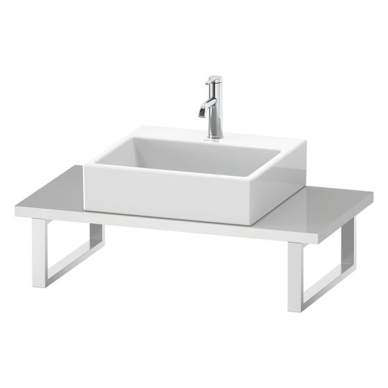 Duravit L-Cube Konsole variabel 480x800-2000x30mm, 1 Ausschnitt/Waschplatz, Compact Eiche Marmoriert Matt, ohne KT, L/R