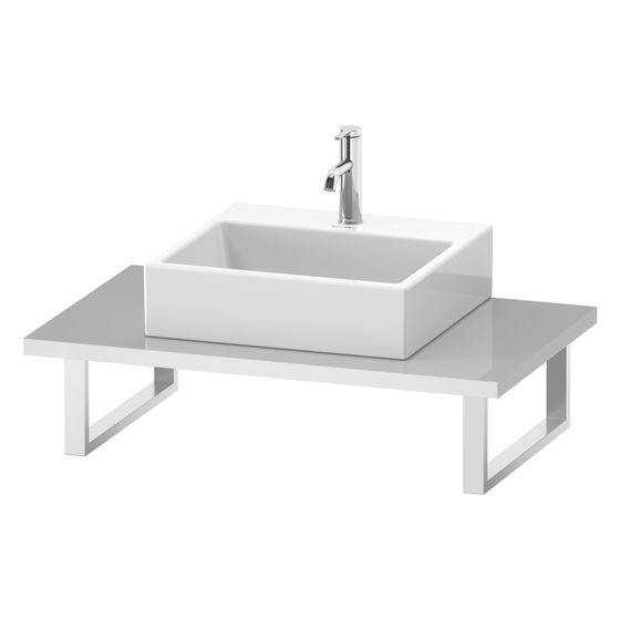 Duravit L-Cube Konsole variabel 550x800-2000x30mm, 1 Ausschnitt/Waschplatz, Eiche Marmoriert Matt, ohne KT, L/R