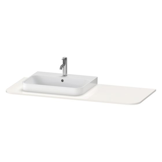 Duravit Happy D.2 Konsole 550x1300x16mm L Leinen Matt ohne Konsolenträger 1 Ausschnitt/Waschplatz mittig
