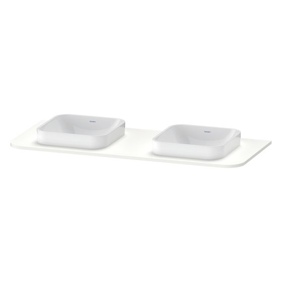 Duravit Happy D.2 Konsole 550x1300x16mm, Weiß Seidenmatt, ohne Konsolenträger, 2 Ausschnitte/Waschplätze, mittig