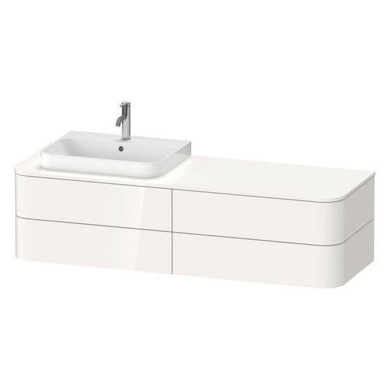 Duravit Happy D.2 Konsolenwaschtischunterbau wandh 550x1600x408mm R, Taupe SDM, ohne KSP, Grifflos, 4 SK, o.ES, f.MWT