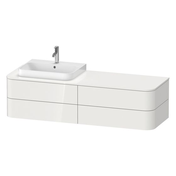 Duravit Happy D.2 Konsolenwaschtischunterbau wandhäng. 550x1600x408mm R, Graphit SM ohne KSP, Grifflos, 4 SK