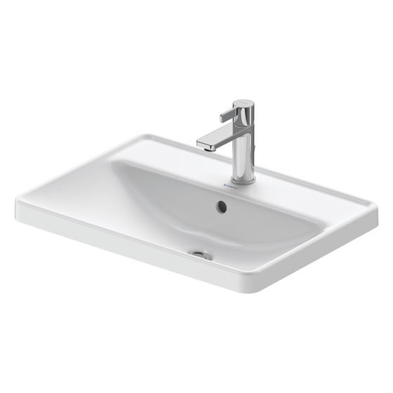 Duravit D-Neo Einbauwaschtisch 440x600x170mm, Weiß Hochglanz, mit HLB/Überlauf, 1 HL Geschliffen, Einbau von oben