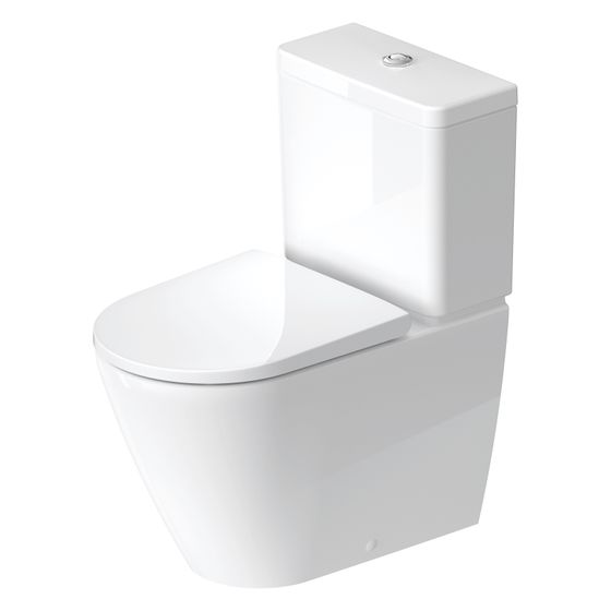 Duravit D-Neo Stand WC für Kombination 650x370x415mm, Weiß Hochglanz, 4/2l, Tiefspüler, rimless, waagerecht, ohne Spülkasten