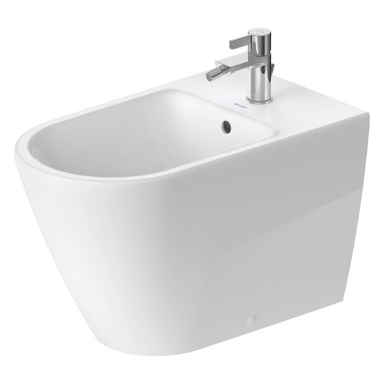 Duravit D-Neo Stand Bidet 650x370x400mm, Weiß Hochglanz, 1 HL, mit Überlauf mit Befestigungsmaterial