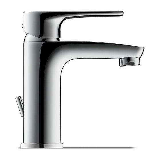 Duravit B.1 Einhebel-Waschtischmischer S, Chrom, 5,5l/min, Hebelgriff, mit Garnitur, Höhe 155, 5mm, Ausladung 101mm, Kippfunkt.