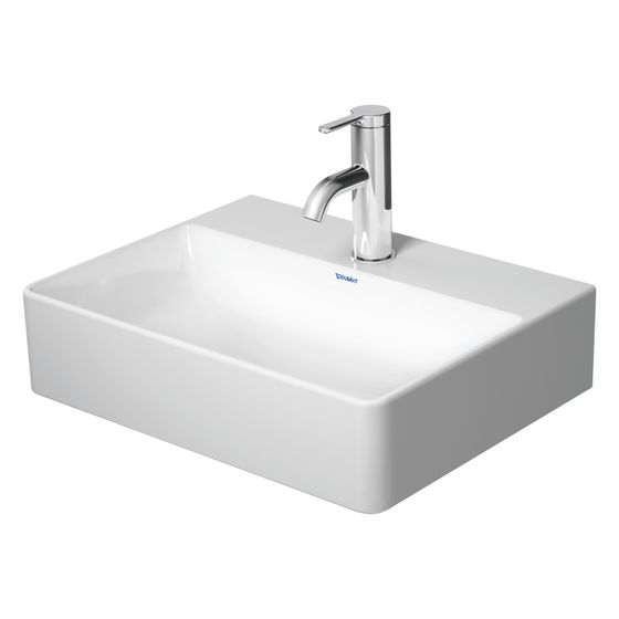 Duravit DuraSquare Handwaschbecken 350x450x140mm, Weiß Hochglanz, DuraCeram, Rechteckig, 1 Waschplatz mittig, ohne Überlauf