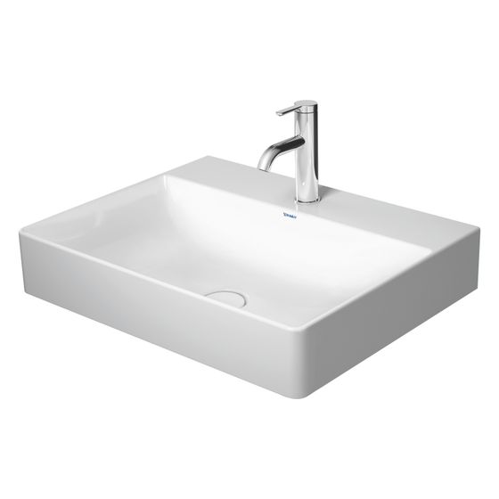 Duravit DuraSquare Waschtisch470x600x145mm wandh., Weiß HG, Rechteckig, WonderGliss, 1 Waschpl. mittig, o.HL/ÜL geschliffen
