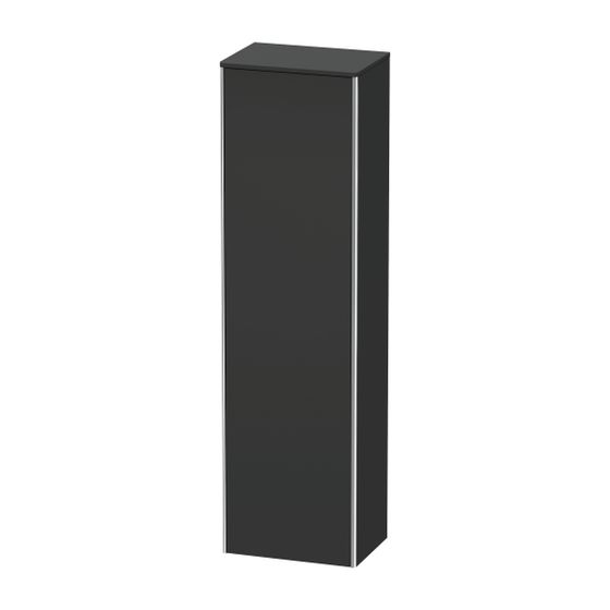 Duravit XSquare Hochschrank Lack 356x500x1776mm Graphit SM, 1 Tür L, Grifflos, 4 Glasfachböden, 20mm Tip-on