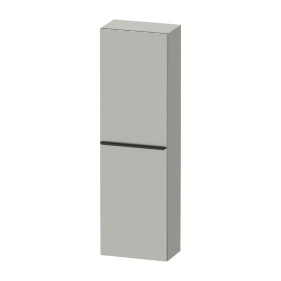 Duravit D-Neo Halbhochschrank Dekor 240x400x1320mm Betongrau Matt, 1 Tür L, 4 Glasfachböden, Griff Diamantschwarz