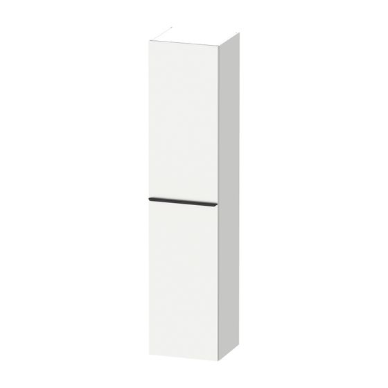 Duravit D-Neo Hochschrank Dekor 360x400x1760mm, Mattweiß, 1 Tür L, Griff Diamantschwarz, 5 Glasfachböden, 50mm