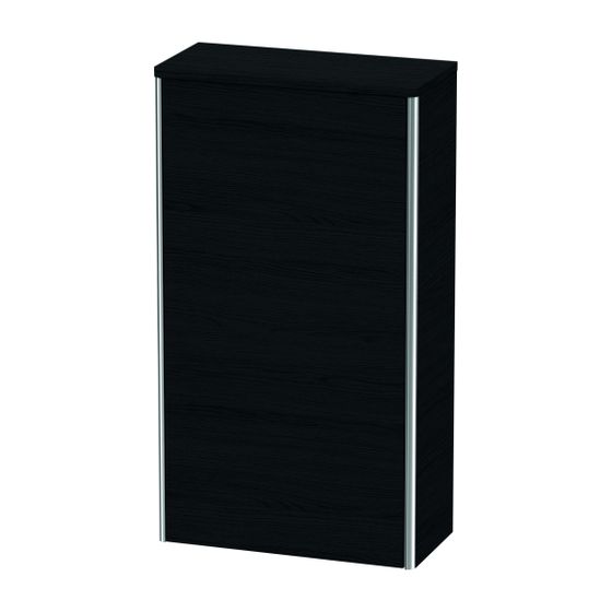 Duravit XSquare Halbhochschrank Dekor 236x500x896mm Eiche Mattschwarz, 1 Tür R, 2 Glas-FB mit Alutr. Grifflos, Tip-on