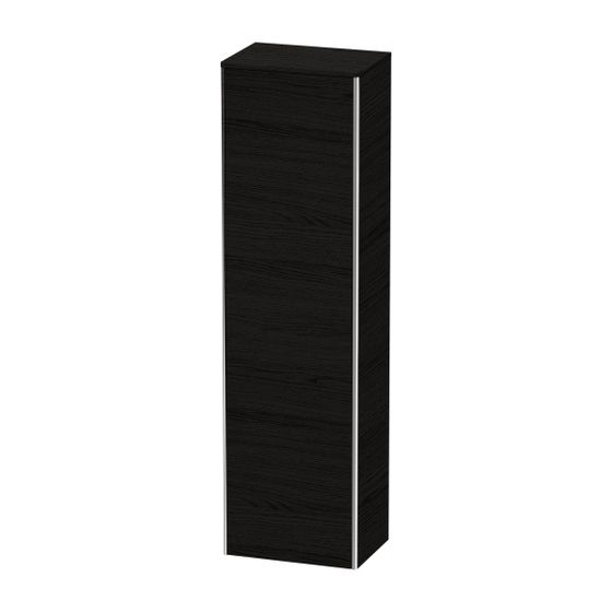 Duravit XSquare Hochschrank Lack 356x500x1776mm Eiche Mattschwarz, 1 Tür L, Grifflos, 4 Glasfachböden, 20mm Tip-on