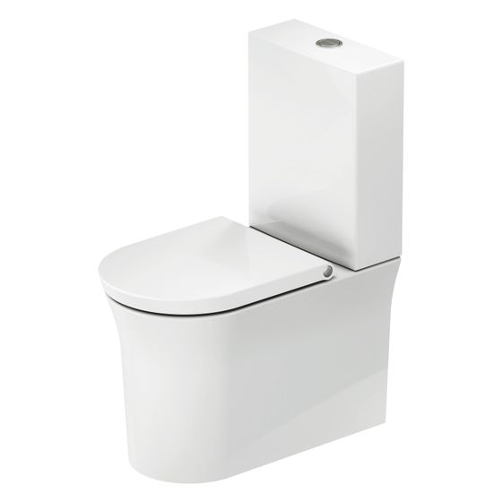 Duravit White Tulip Stand WC für Kombination 650x360x420mm, Weiß Hochglanz, 4,5/3l, Tiefspüler, rimless, waagerecht