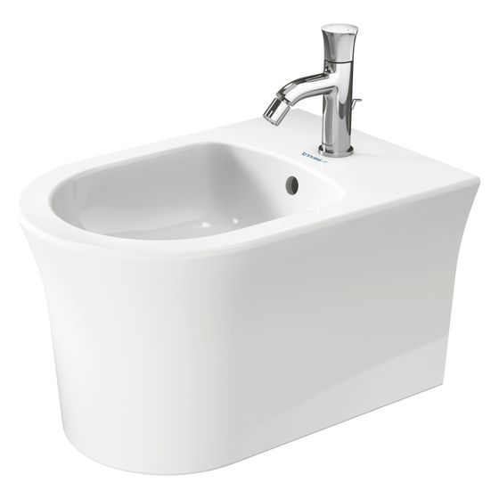 Duravit White Tulip Wandbidet 540x370x315mm, Weiß Hochglanz, WonderGliss, 1 HL, HLB, Überlauf, verd. Befestigung