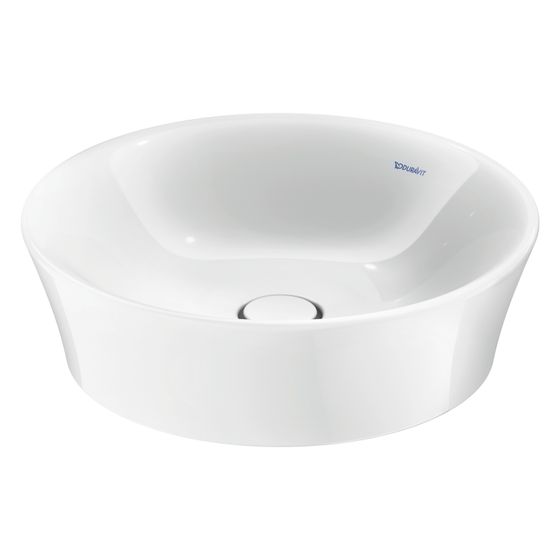 Duravit White Tulip Waschtisch 500x500x160mm, WonderGliss, Weiß Hochglanz, Rund, 1 Waschplatz mittig, ohne Überlauf
