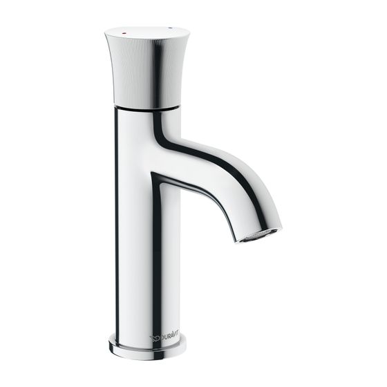 Duravit White Tulip Einhebel-Waschtischmischer S, Chrom, 5l/min, Hebelgriff, Ausladung 100mm, Höhe 187mm, 3/8