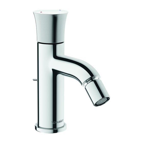 Duravit White Tulip Einhebel-Bidetmischer, Chrom HG, Standmontage, Höhe 168mm, Ausladung 111mm, 4,5l/min, mit Garnitur