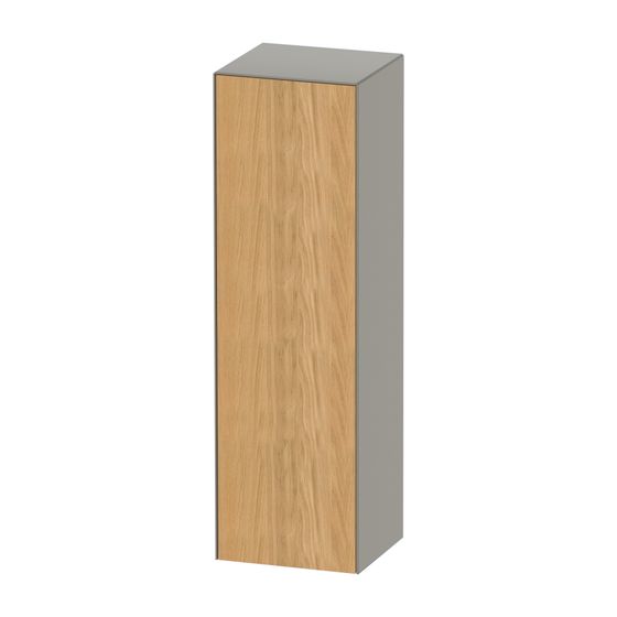 Duravit White Tulip Halbhochschrank Lack 360x400x1320mm Eiche Natur ma. Matt/Steingr. SDM, 1 Tür L, 3 Glas-FB, Alutr, Grifflos