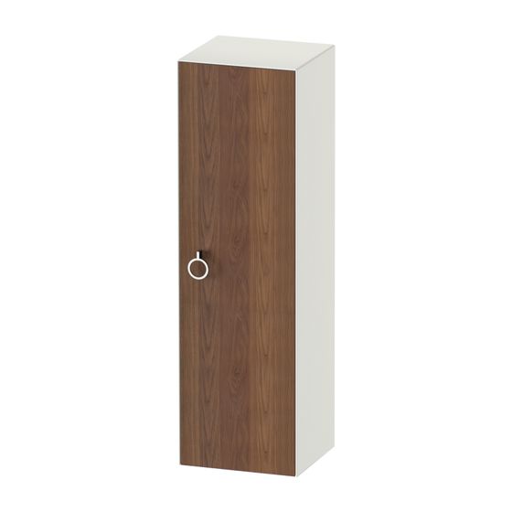 Duravit White Tulip Halbhochschrank Massivholz 360x400x1320mm AM Nusb.Matt/Weiß SDM, 1 Tür R, 3 Glas-FB mit Alutr. Griff